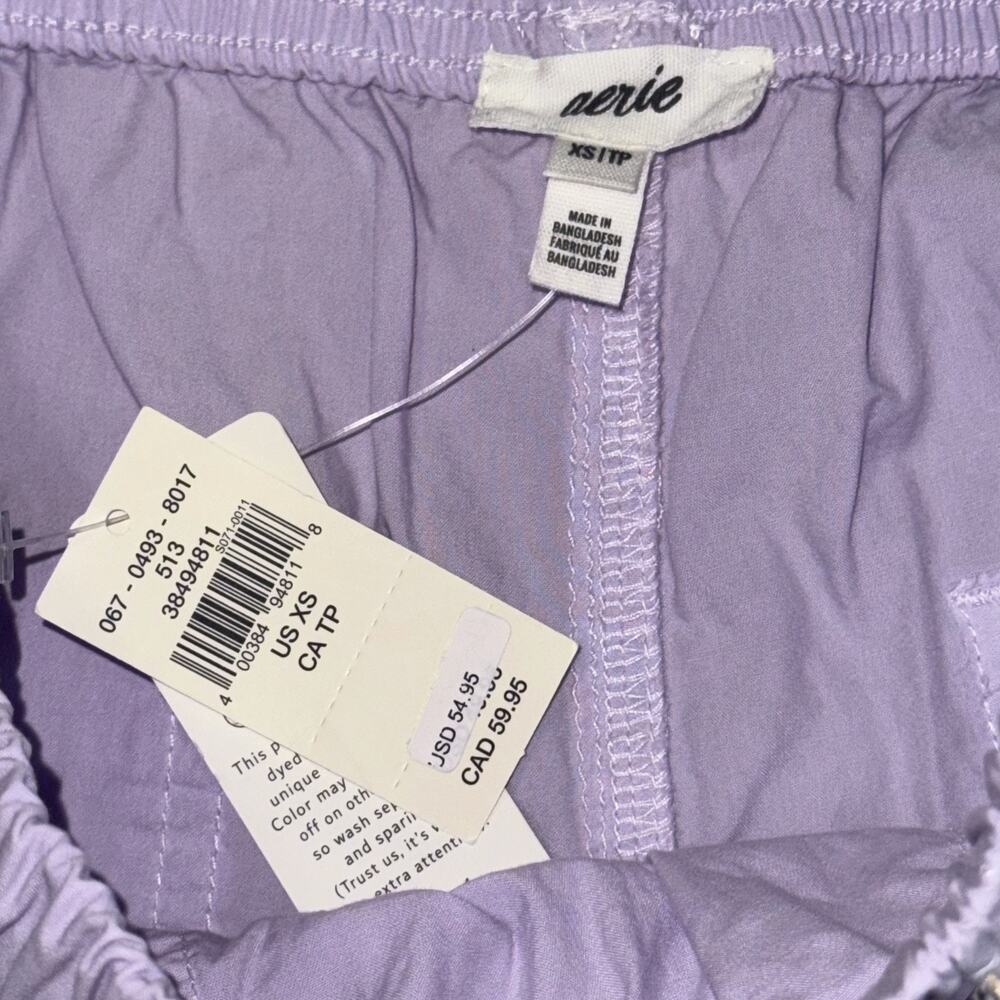 American Eagle Aerie Good Day Wide Leg Pant Women’s XS Lavender Drawstring Waist - Picture 5 of 8